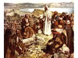 Jesus teaching crowds on a high plain - by William Hole